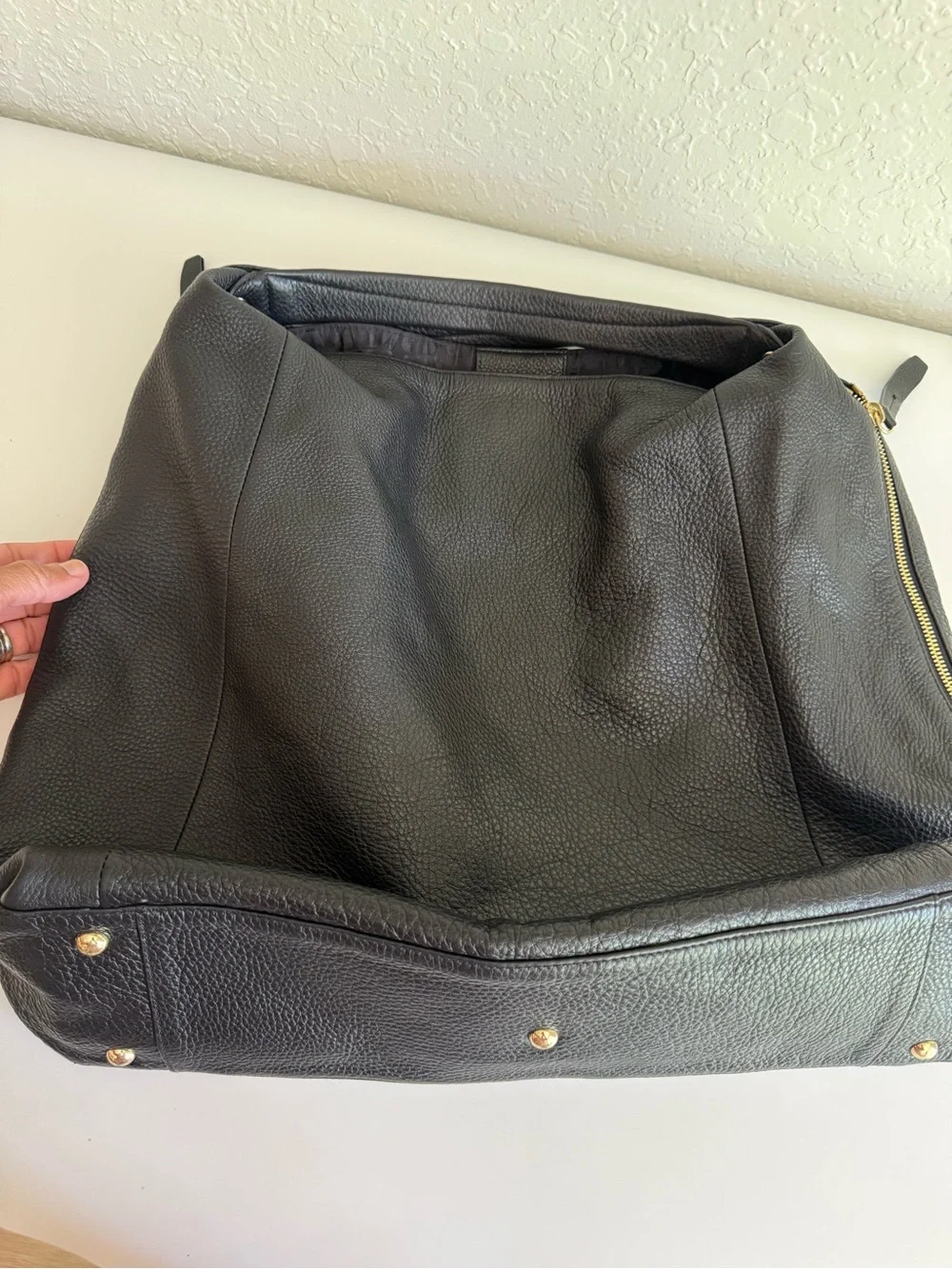 Furla Black Pebbled Leather Hobo Bag